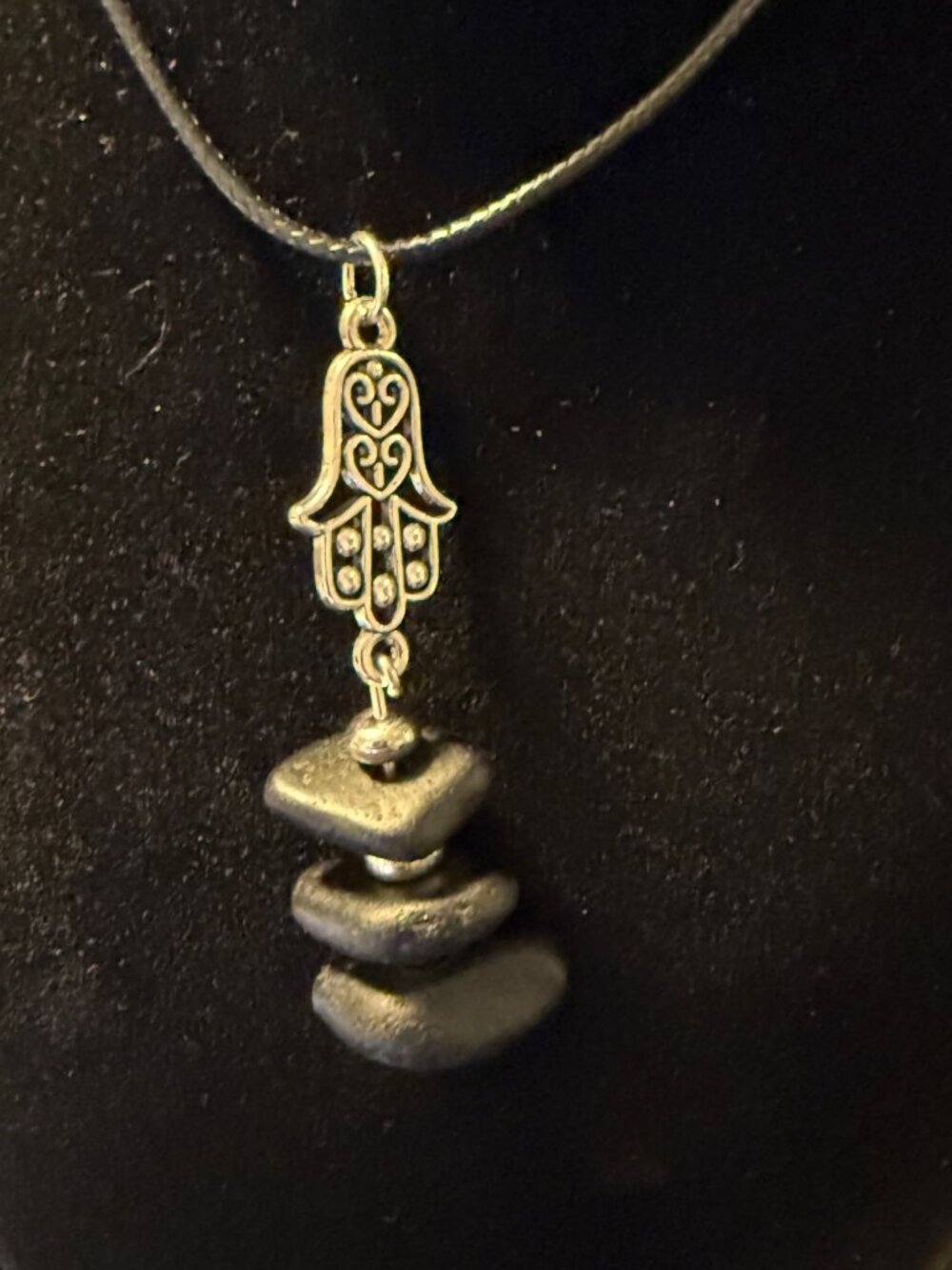 Seaham Guardian – Rare Pirate Glass Hamsa Necklace